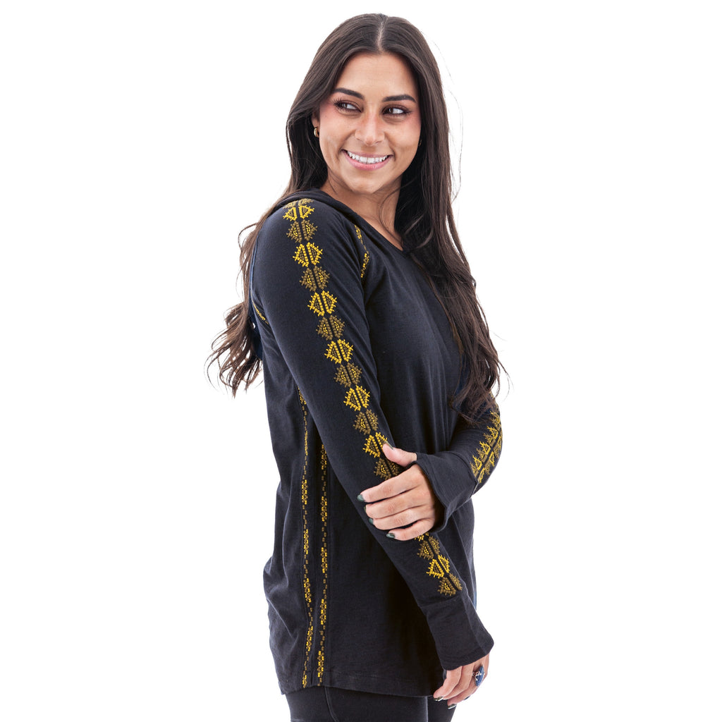 Aventura Lexi Embroidered Hoodie Peacoat