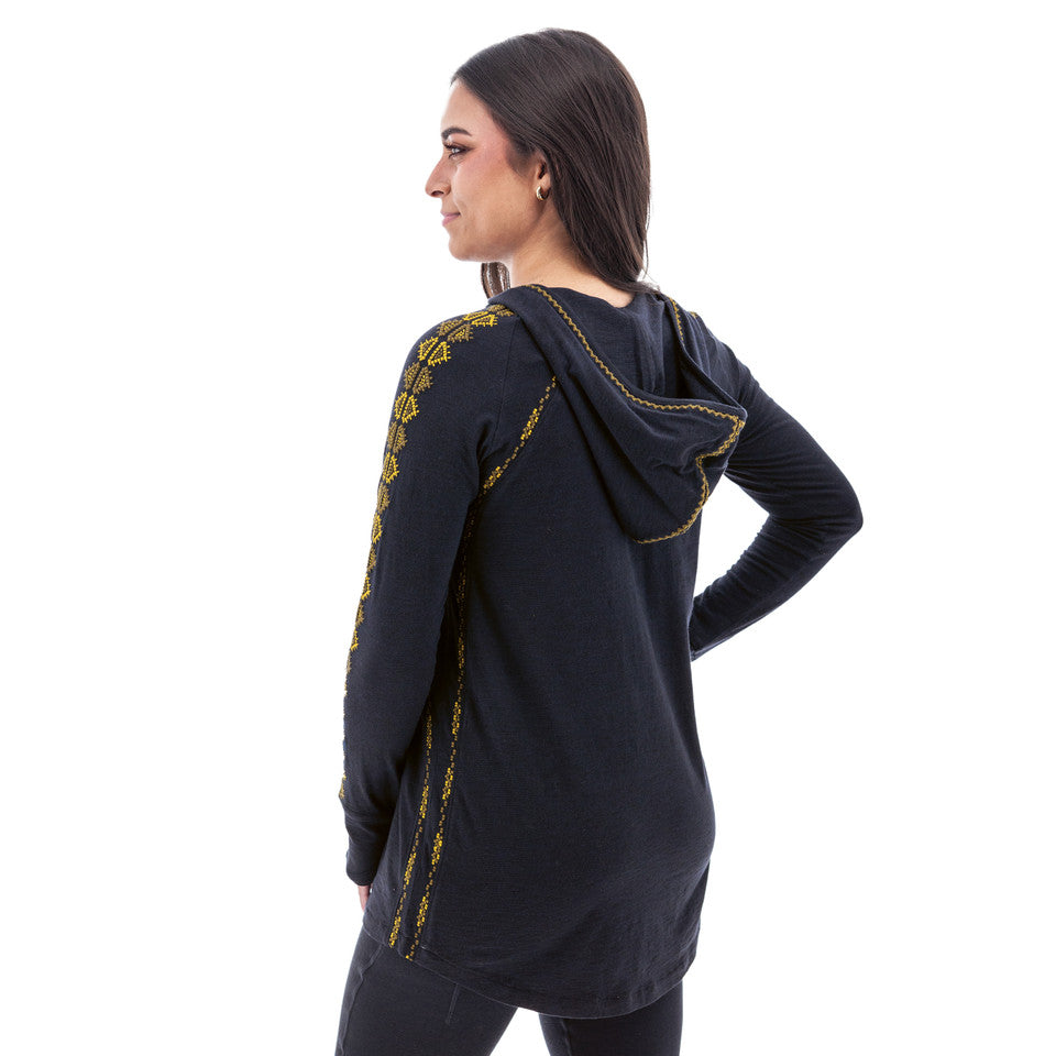 Aventura Lexi Embroidered Hoodie Peacoat