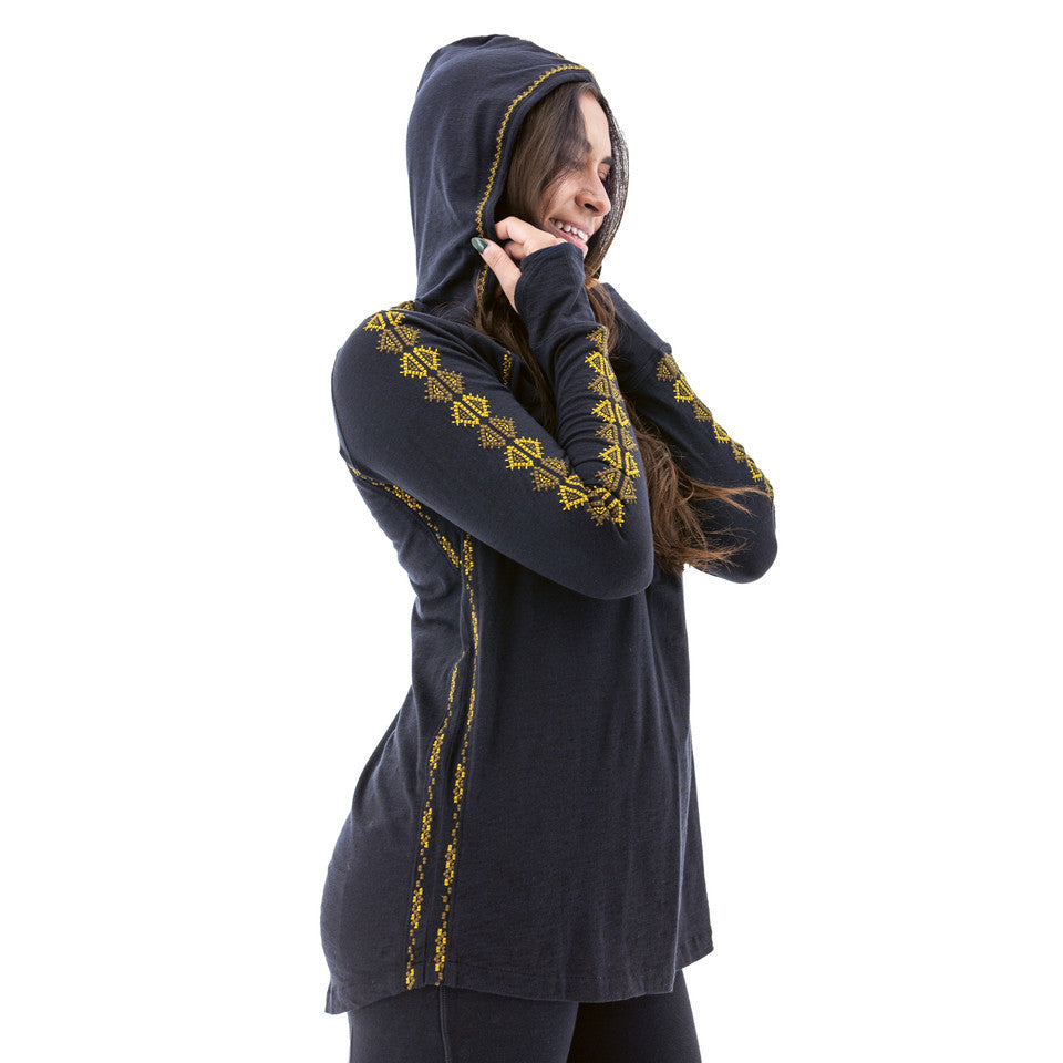 Aventura Lexi Embroidered Hoodie Peacoat