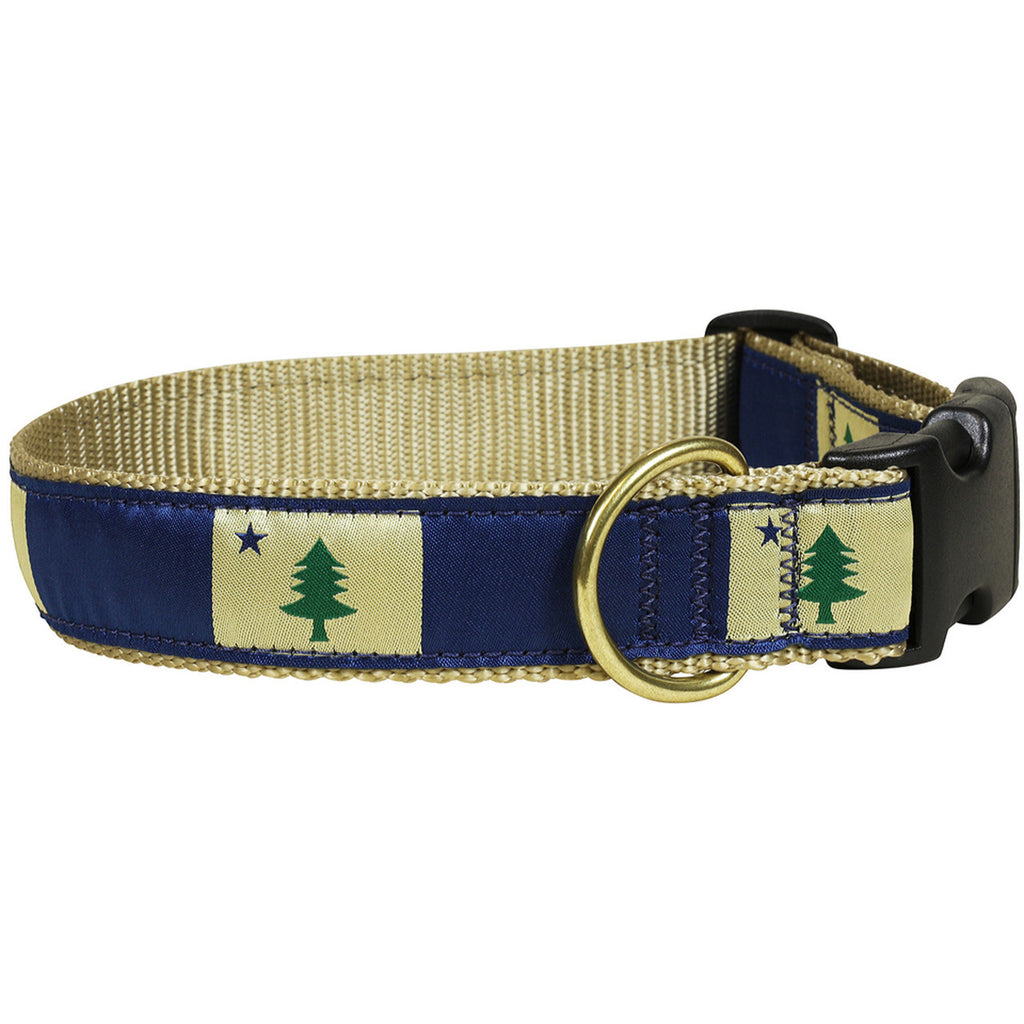 Belted Cow Original Maine Flag Dog Collar | 1.25 Inch