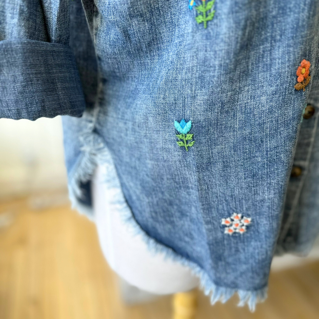 Billy T Wild Flower Embroidered Shirt