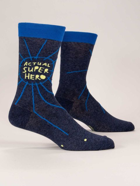 Blue Q Actual Superhero Crew Socks