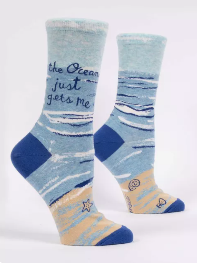 Blue Q The Ocean Just Gets Me Crew Socks