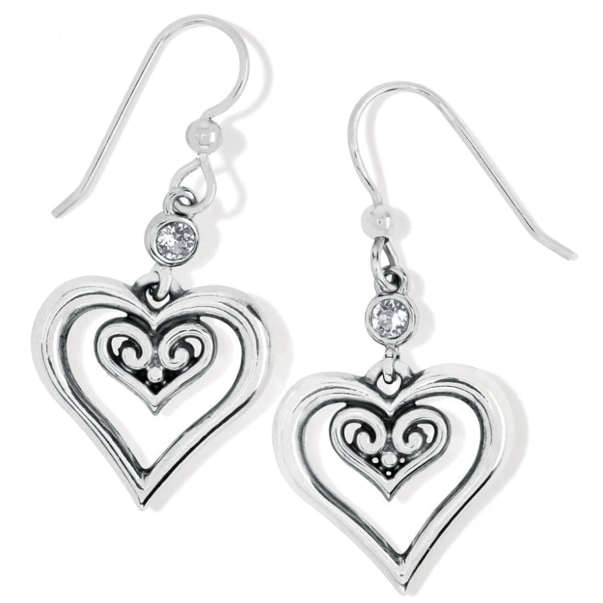 Brighton Alcazar Duet Heart French Wire Earrings