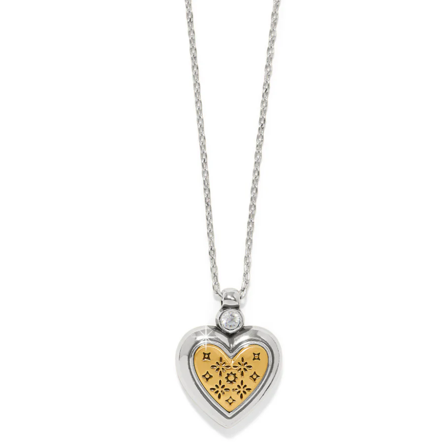 Brighton Mosaic Heart Two Tone Heart Petite Necklace