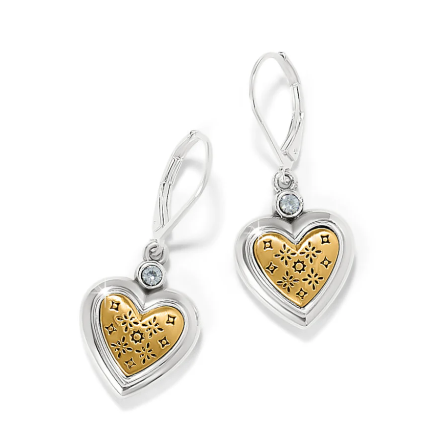 Brighton Mosaic Heart Two Tone Leverback Earrings