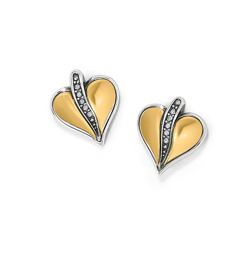 Brighton Precious Heart Two Tone Post Earrings