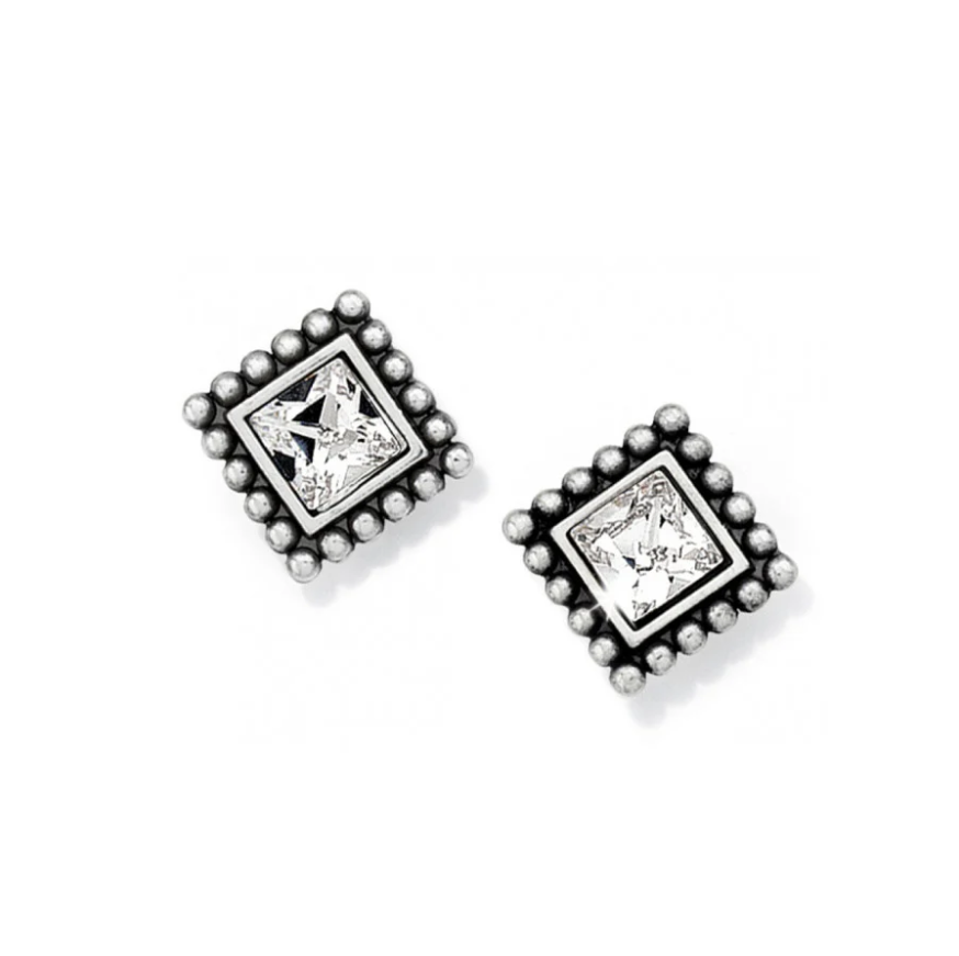 Brighton Sparkle Square Mini Post Earrings - Silver