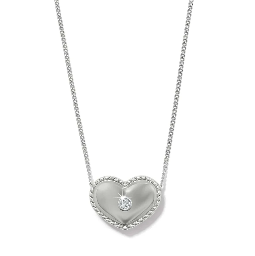 Silver-plated necklace featuring fine crystals and adjustable chain