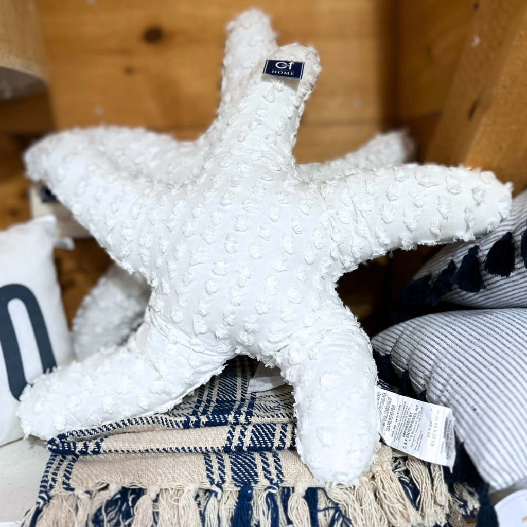 C & F Enterprises White Starfish Shaped Pillow