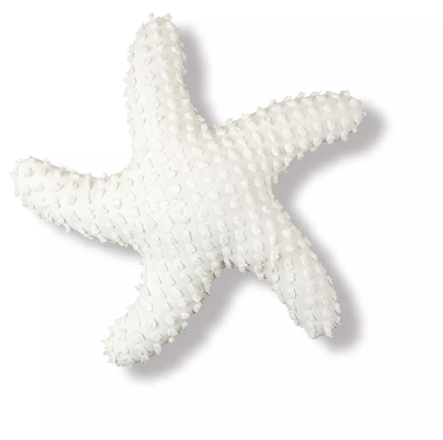 C & F Enterprises White Starfish Shaped Pillow