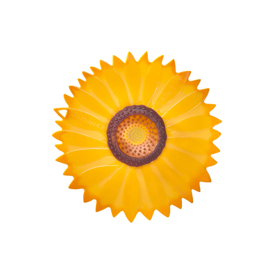 Eco-friendly silicone food cover with floral Sunflower design