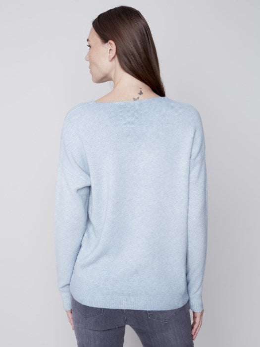 Charlie B Cold Dye V-Neck Sweater