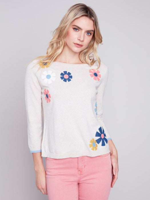 Charlie B Daisy Patch Sweater