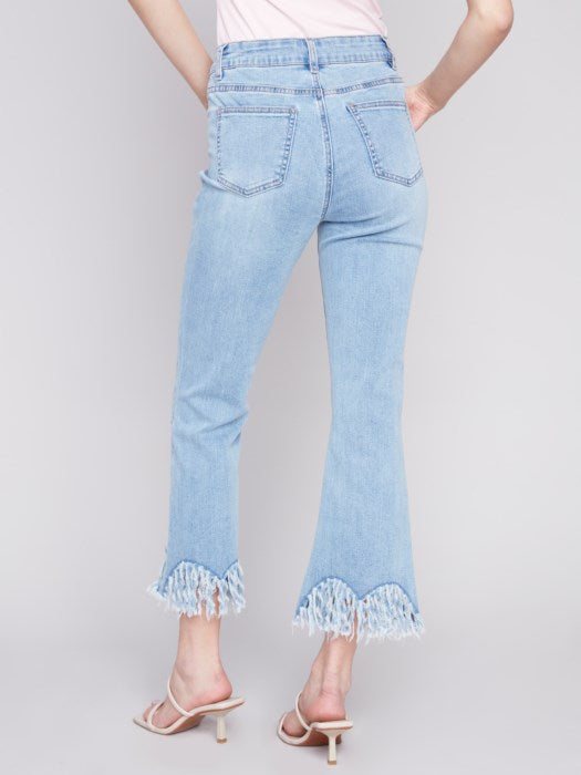 Charlie B Cropped Fringe Jeans