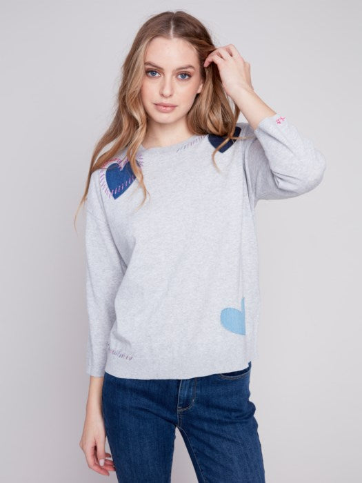 Charlie B Heart Patch Sweater