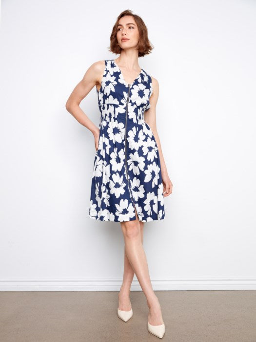 Charlie B Cotton Voile Zip Dress