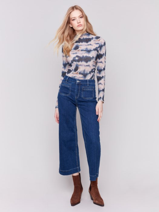 Charlie B Patch Pocket Flare Jeans