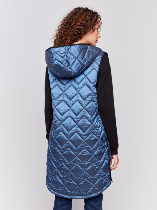 Charlie B Quilted Hoodie Vest