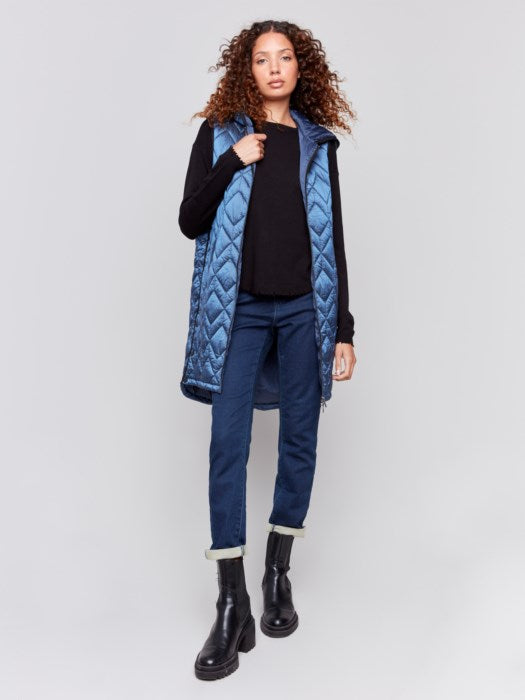 Charlie B Quilted Hoodie Vest