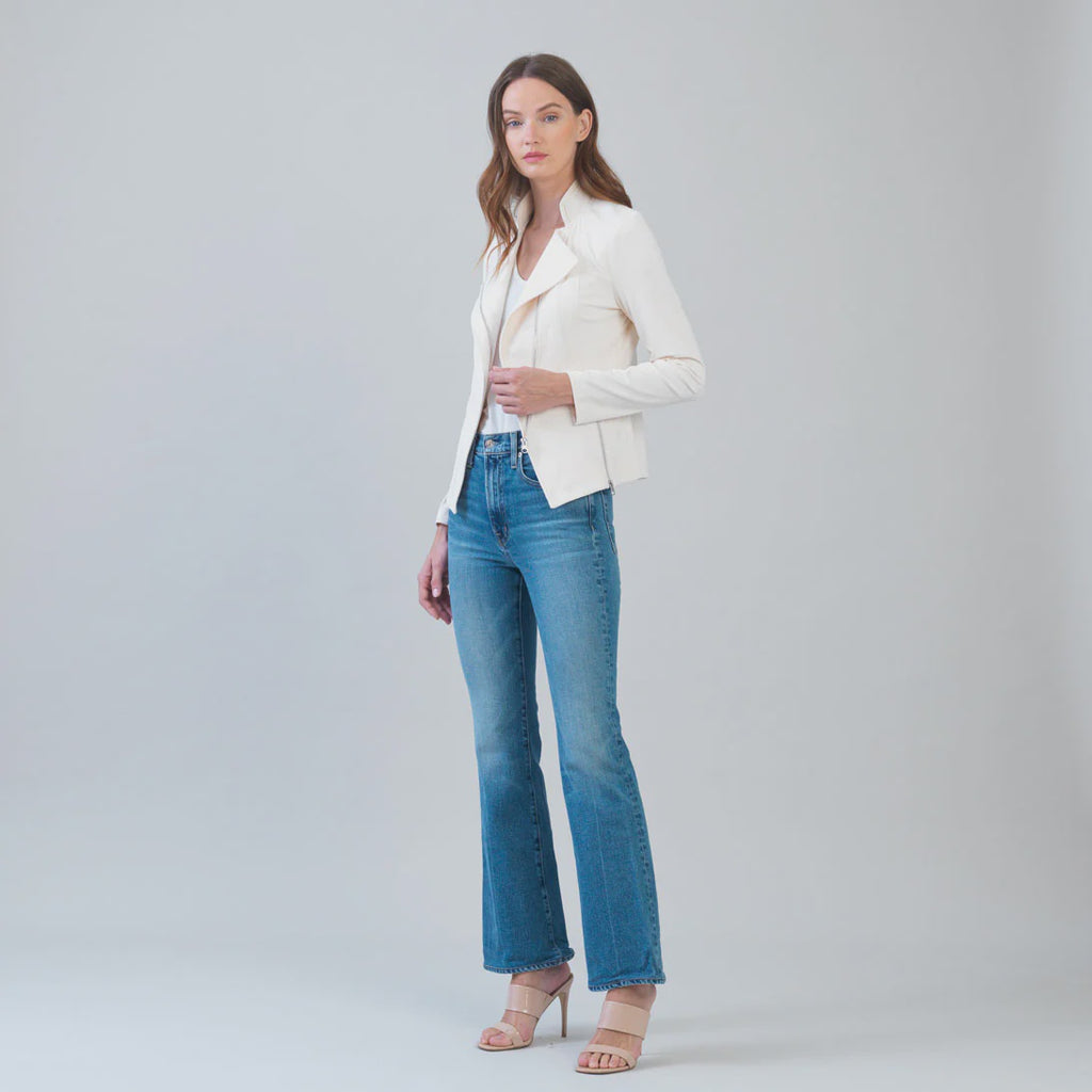 Soft Suede Signature Jacket – Stretch Knit Zip Jacket – Daisy