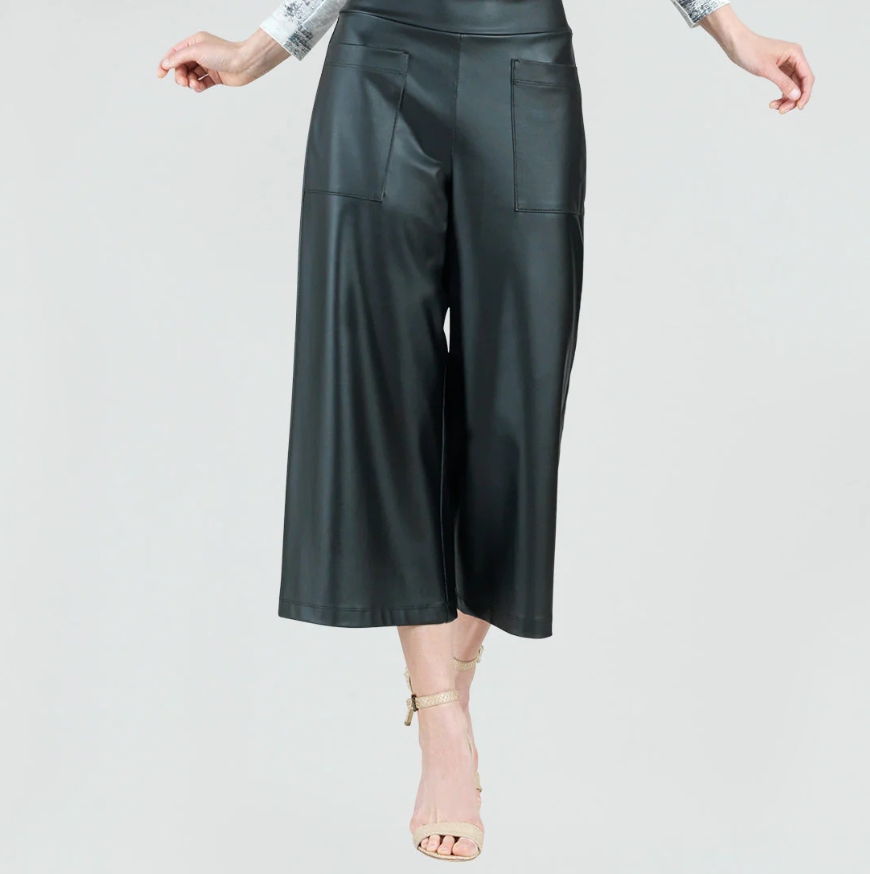 Clara Sun Woo Liquid Leather Gaucho Black