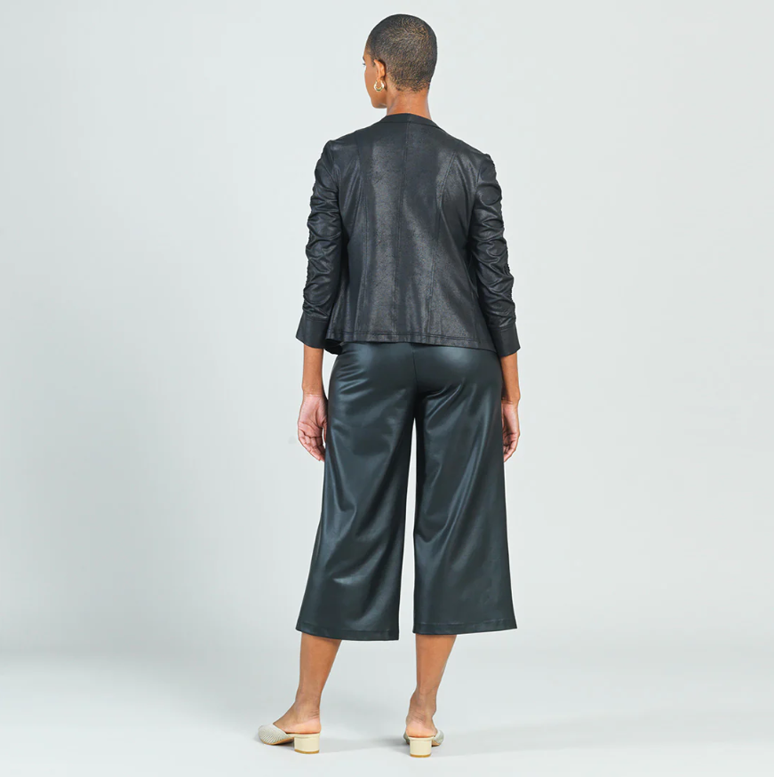 Clara Sun Woo Liquid Leather™ Ruched Detail Jacket