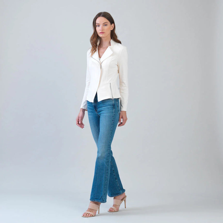 Soft Suede Signature Jacket – Stretch Knit Zip Jacket – Daisy