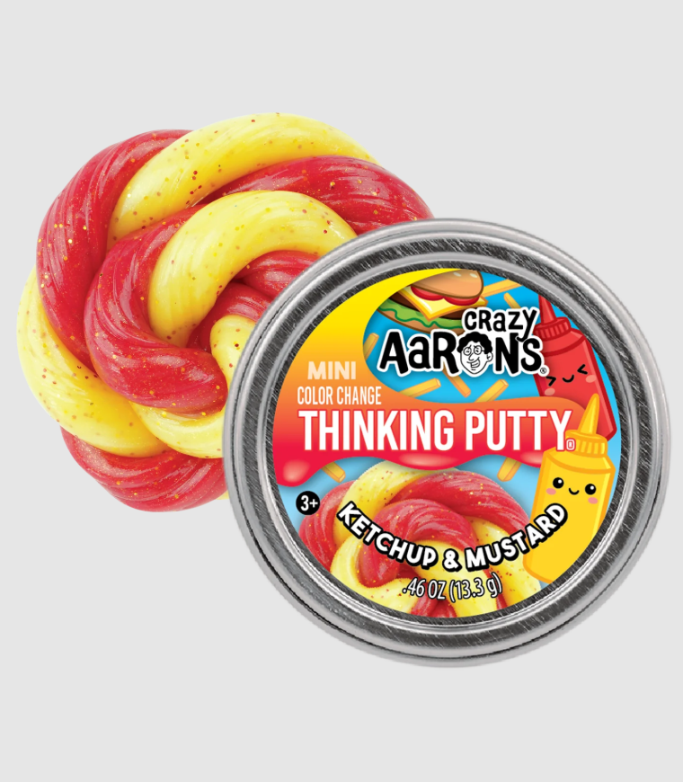 Crazy Aarons Mini Tin Thinking Putty® Ketchup and Mustard