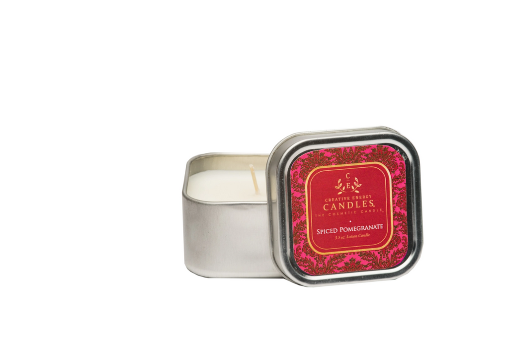 Creative Energy Candles 2-in-1 Soy Lotion Candle - Travel Tin Spiced Pomegranate