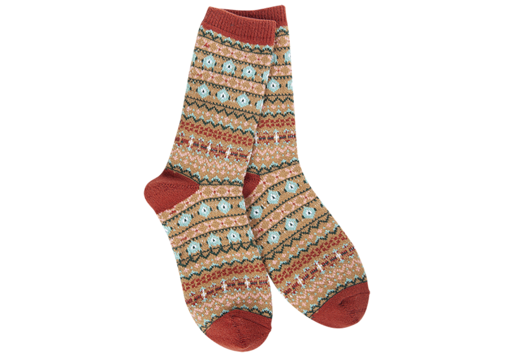 World Softest Socks Holiday Mini Crew - Nordic Brown