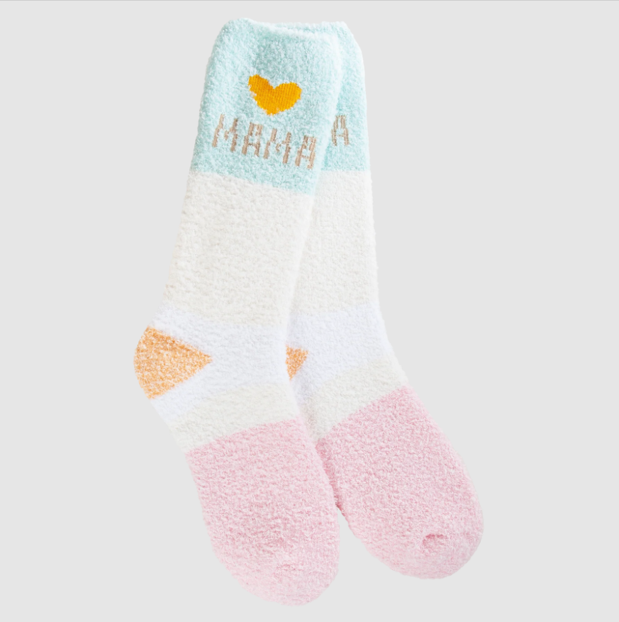 World's Softest Socks - Cozy Crew Heart Mama