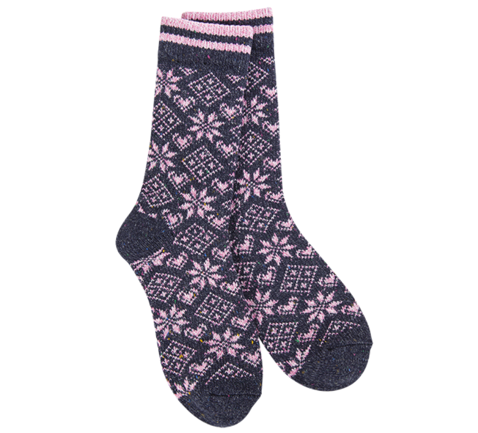 Worlds Softest Socks - Holiday Confetti Crew Diamond Denim