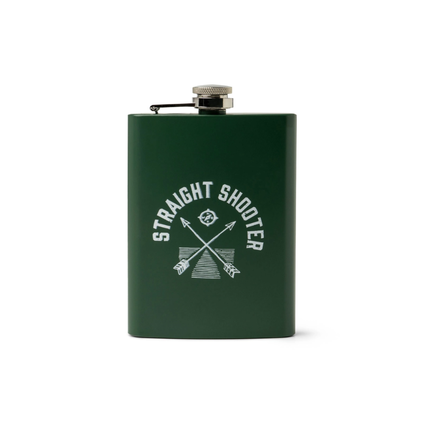 Bunkhouse On the Rockies Stainless Steel Flask Straight Shooter
