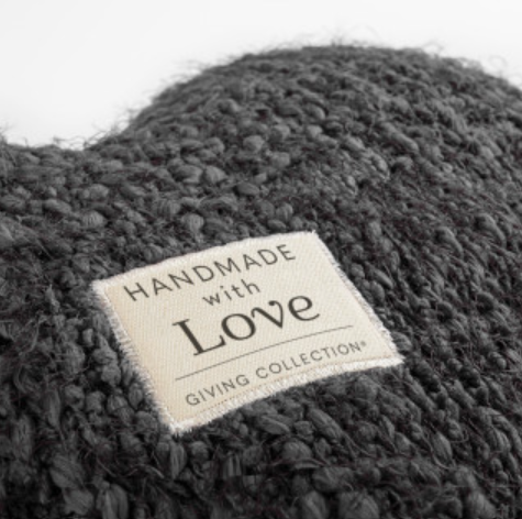 Demdaco Giving Heart Weighted Pillow Charcoal