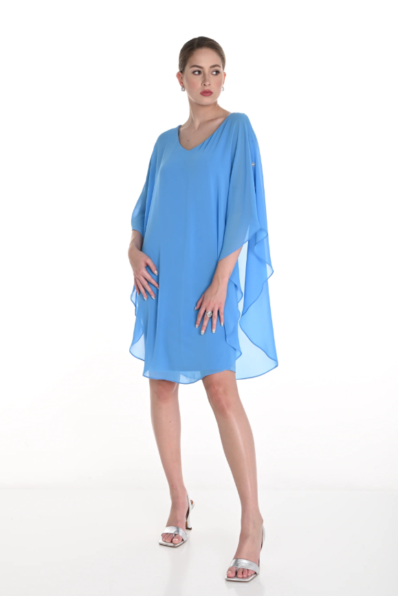 Frank Lyman Chiffon Overlay Woven Dress