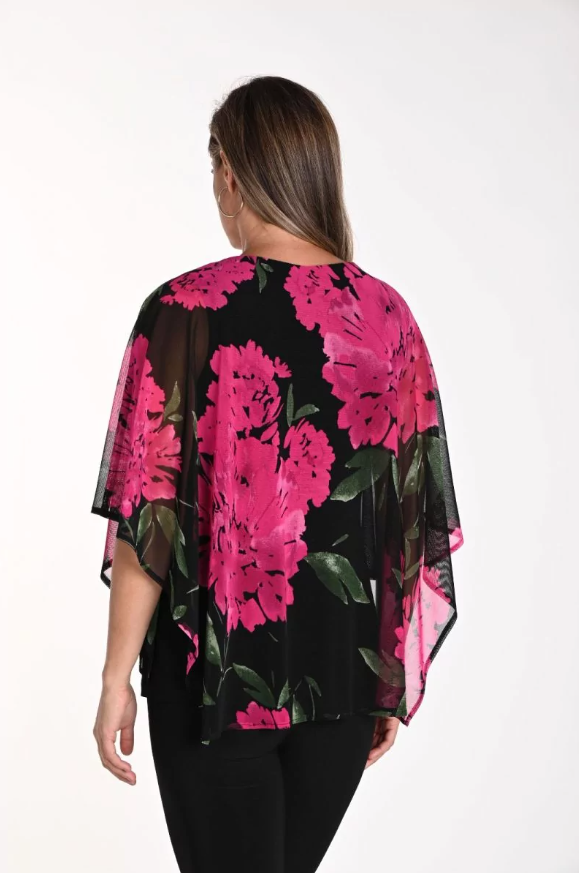 Frank Lyman Floral Overlay Top