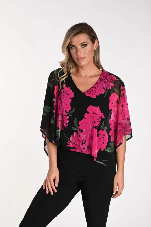 Frank Lyman Floral Overlay Top