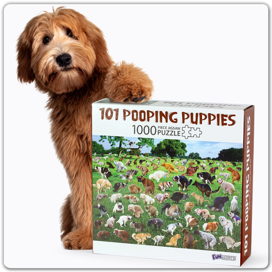 Funware 101 Pooping Puppies 1000-Piece Puzzle