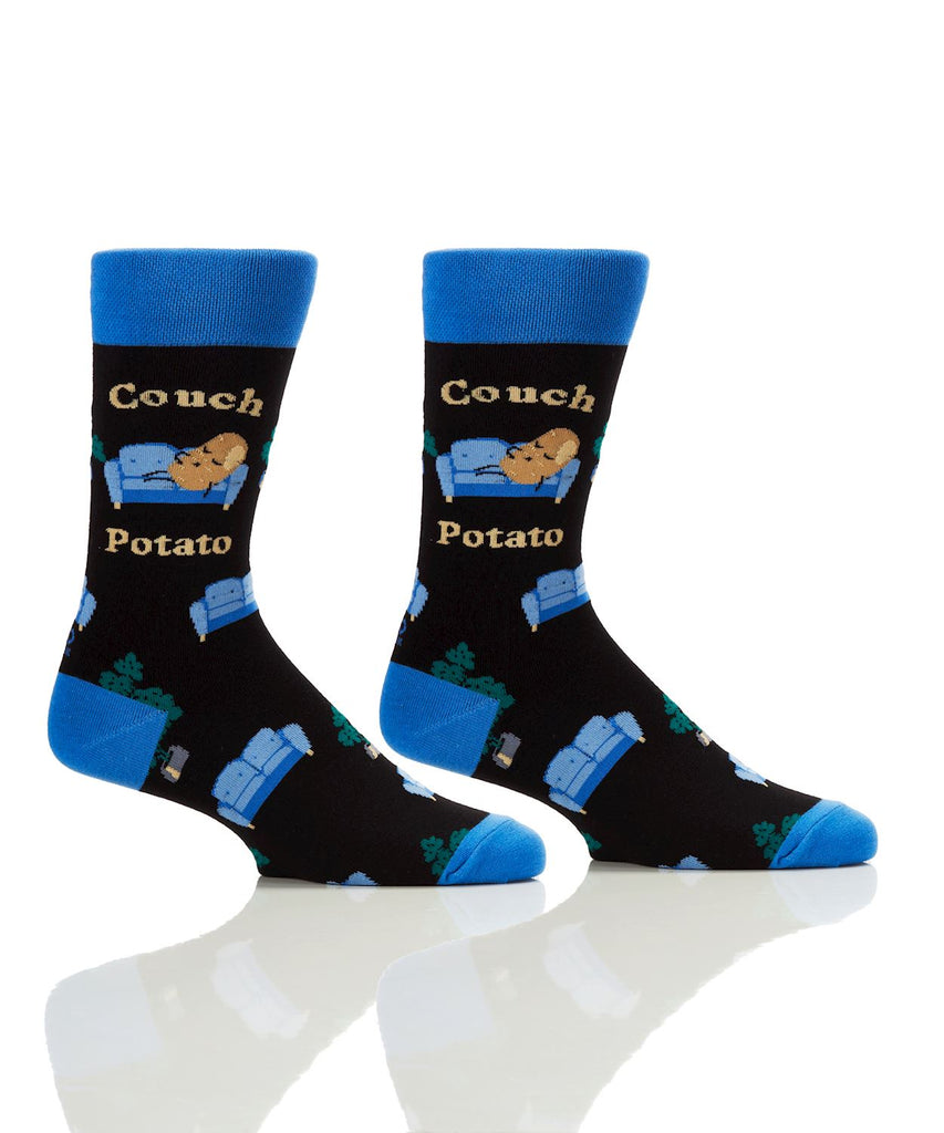 Yo Sox Couch Potato Men's Crew Socks