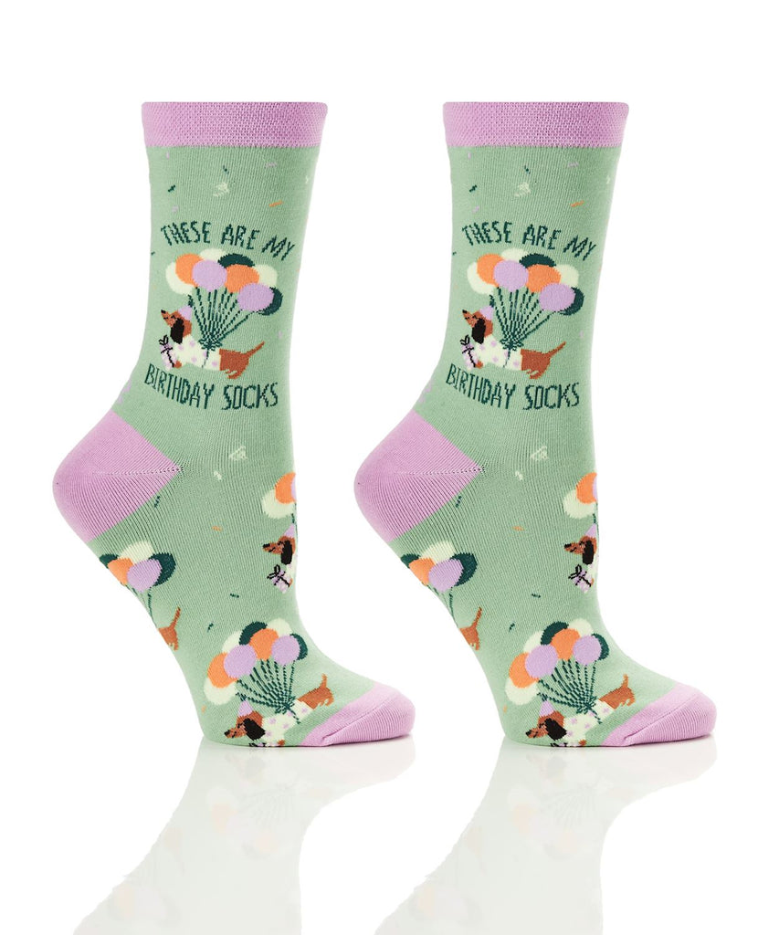 Yo Sox Birthday Dog Women's Crew Socks