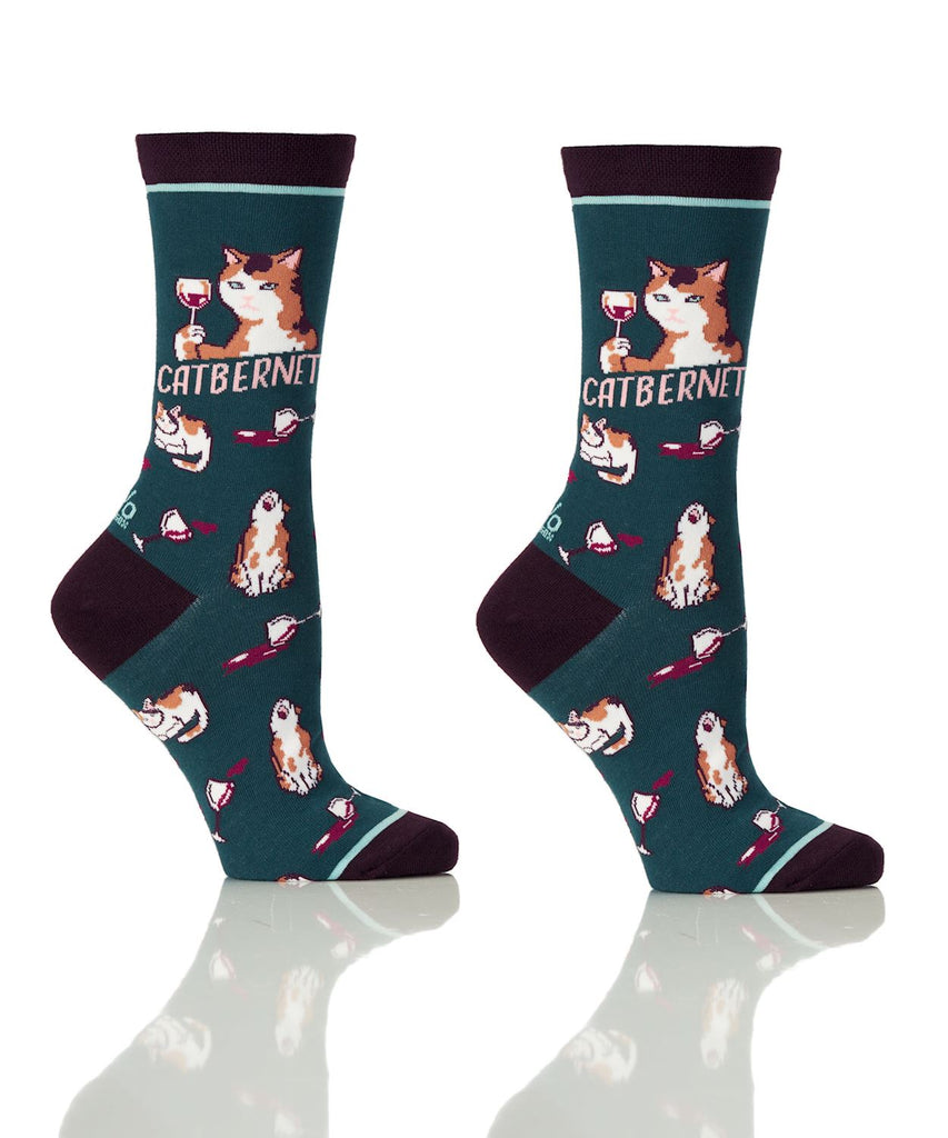 Yo Sox Catbernet Women's Crew Socks