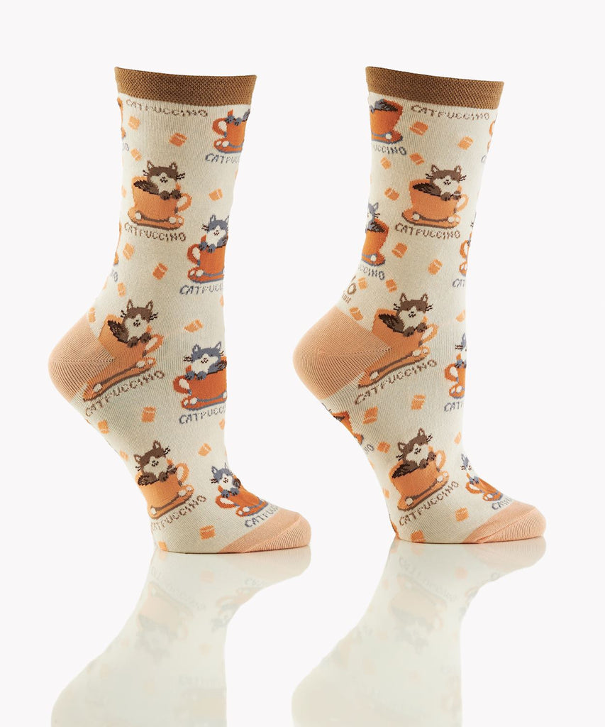 Yo Sox Catpuccino Women's Crew Socks