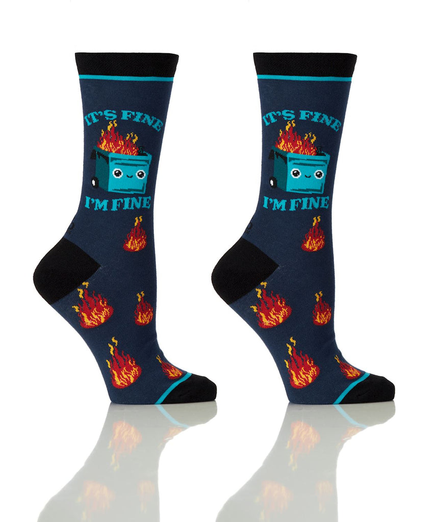 Yo Sox It's Fine Women Crew Socks