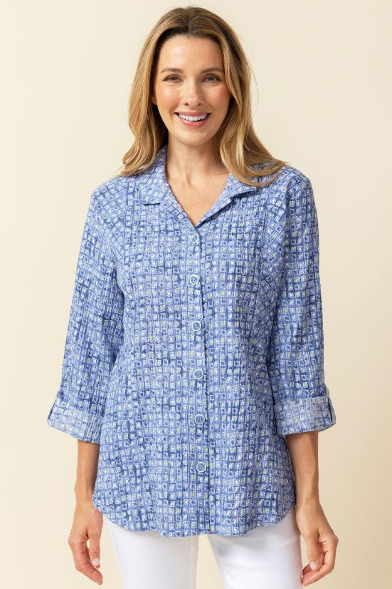 Habitat Crinkle Cotton Boardwalk Tunic Rain