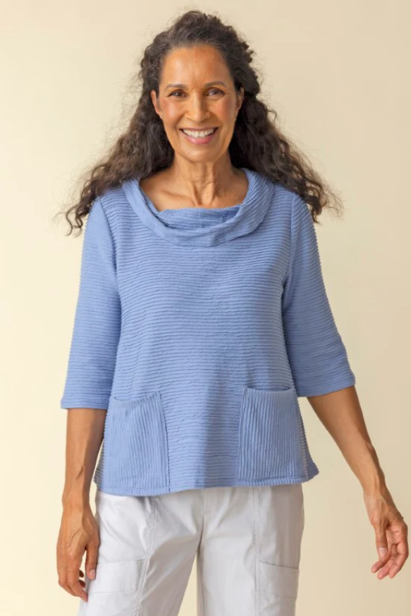 Habitat Ripple Effect Drape Neck Top Rain