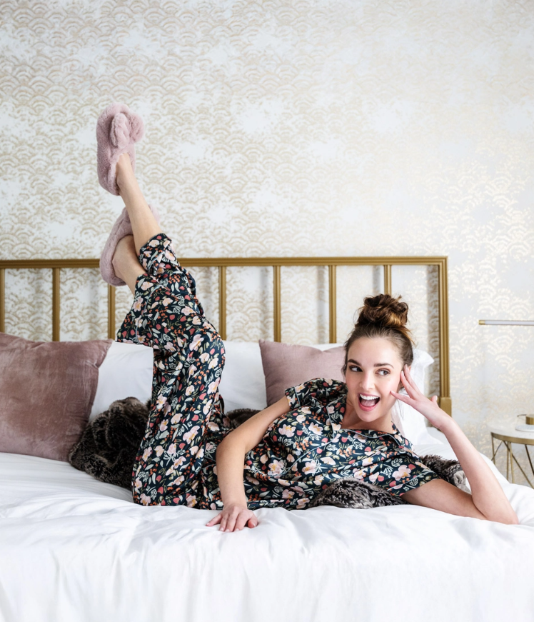 Hello Mello Cuddlers Heated Slippers in plush fabric with elastic heel