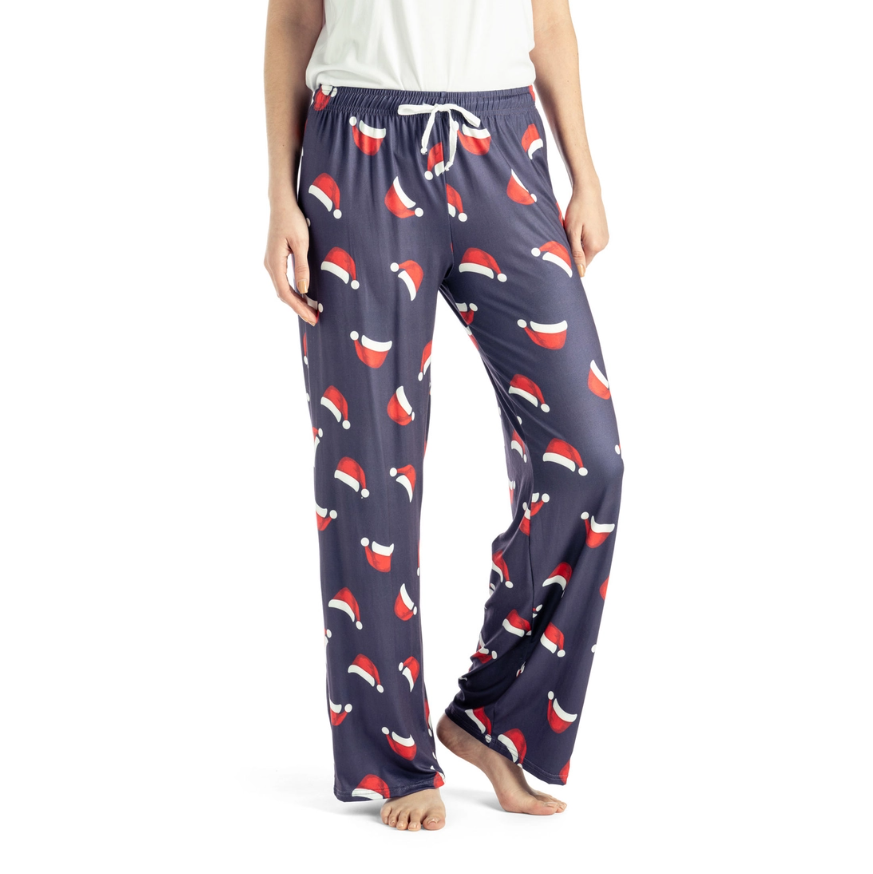 Hello Mello Holiday Lounge Pants Santa Hat