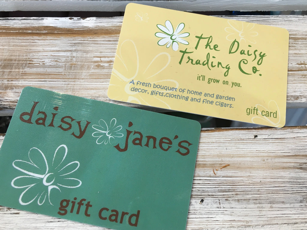 Gift Certificates to Daisy Janes and Daisy Trading Co in York Maine. Shop Local Shop Small..