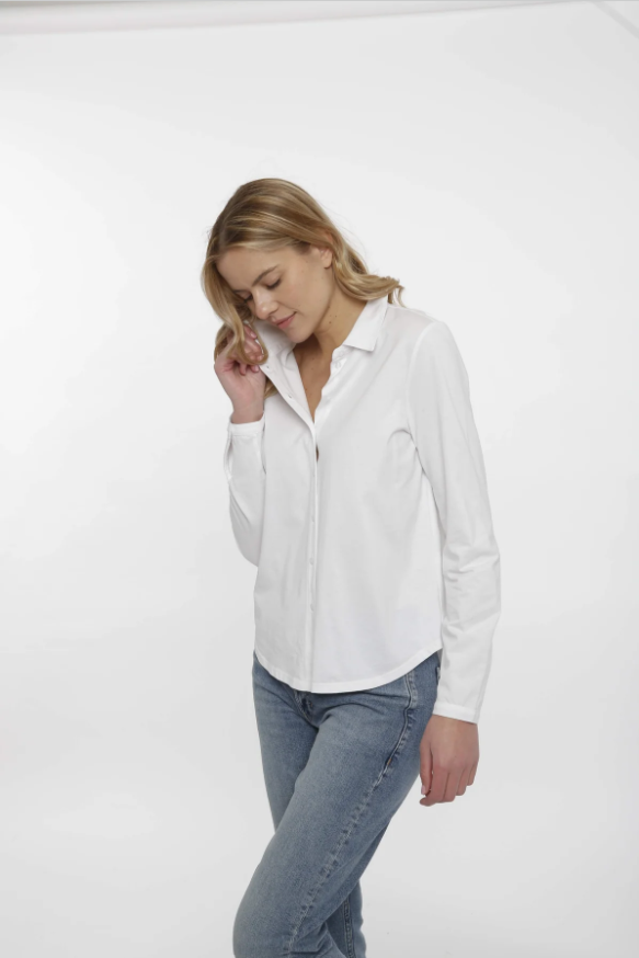 InCashmere The Perfect Knit Shirt White